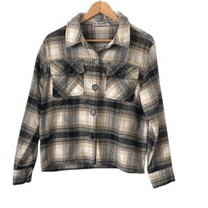 BB Dakota women's boxy "shacket" (shirt jacket) Plaid Flannel Jacket size Medium